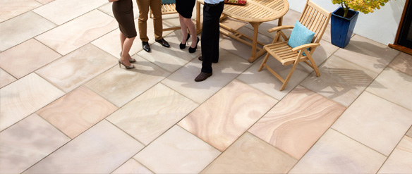 Sandstone paving patio photo